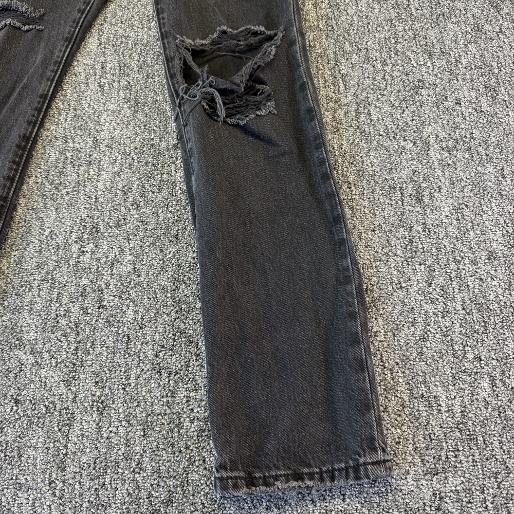 Levi's 501 Jeans Women 26x30 Black Denim Distressed Button Fly Grunge Streetwear